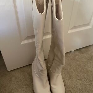 Forever Cream Heeled Boots